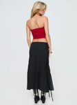 back view of model wearing Princess Polly Perky Maxi Skirt Black Maxi 