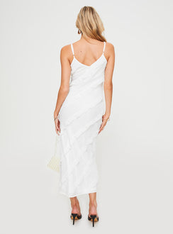 back view of model wearing Princess Polly Lars Maxi Dress White Scoop Neck 