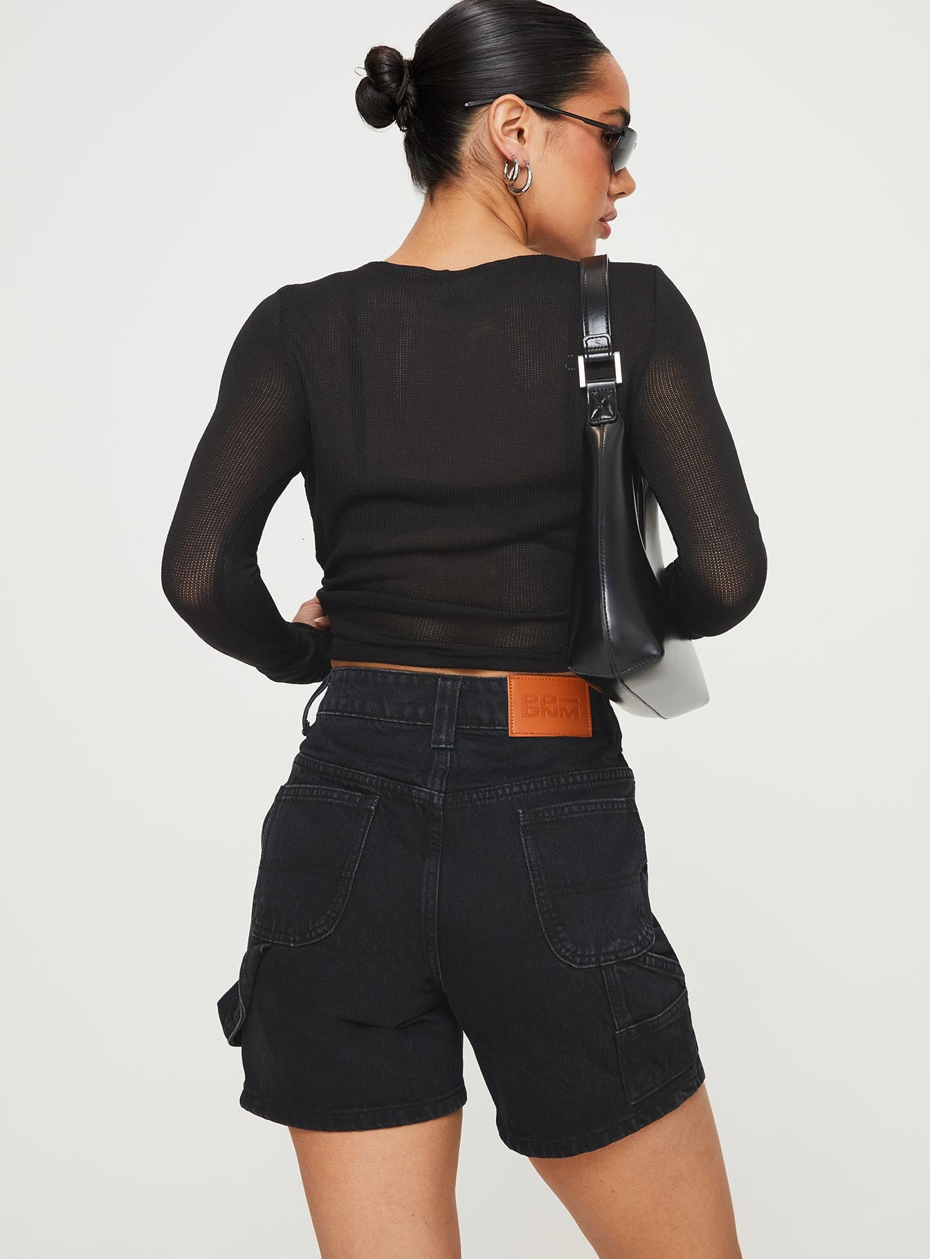 product Lou Carpenter Denim Shorts Black Princess Polly High Waisted Shorts 