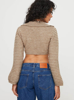 product Peretti Rib Knit Sweater Mocha Princess Polly  Cropped 