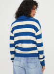 Neena Quarter Zip Sweater Blue / Cream Princess Polly  regular 