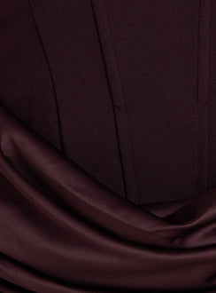 Ryana Corset Drape Mini Dress Plum