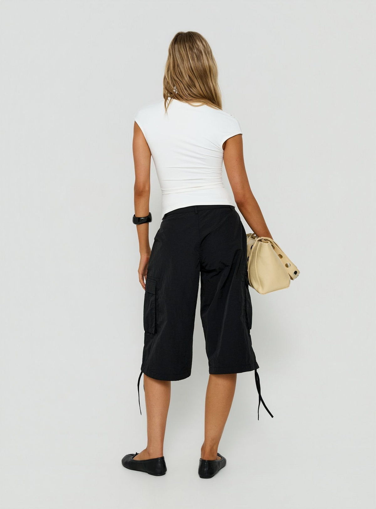 Hudsen Longline Nylon Cargo-Shorts Schwarz