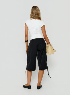 Hudsen Longline Nylon Cargo-Shorts Schwarz
