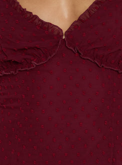 Angel Antics Halter Mini Dress Burgundy