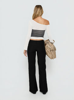 Jordanna Belted Straight Trousers Black