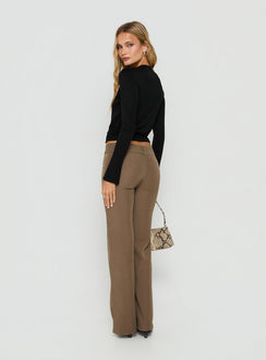 Jordanna Belted Straight Trousers Brown