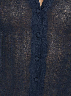 When You Sleep Long Sleeve Top Navy