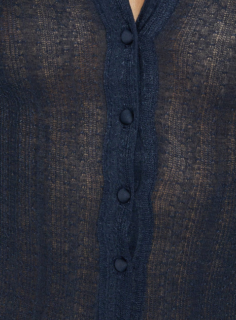 When You Sleep Long Sleeve Top Navy