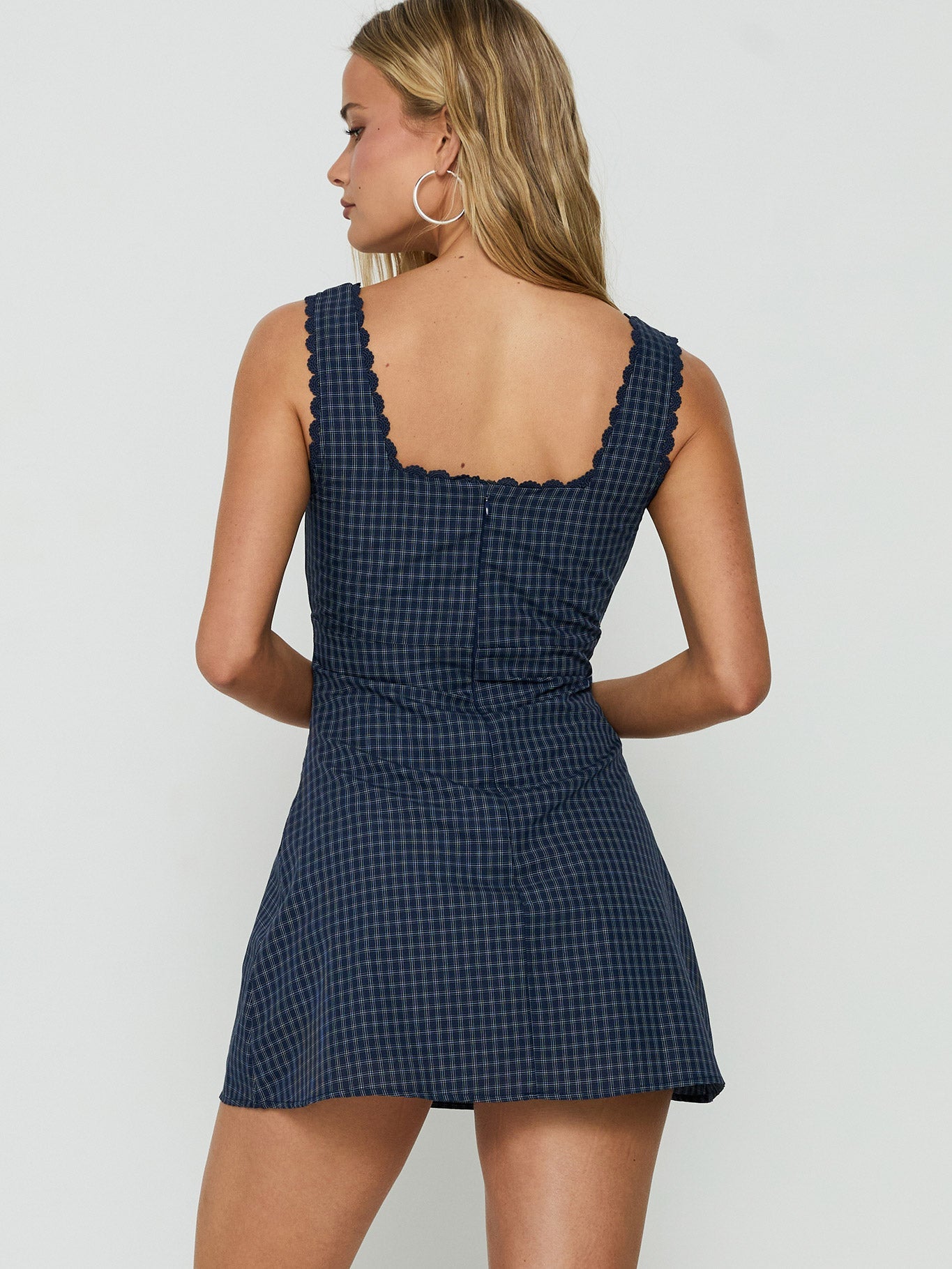 Dasha Minikleid Marineblau Kariert