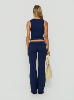 Daily Define Foldover Waist Pants Navy