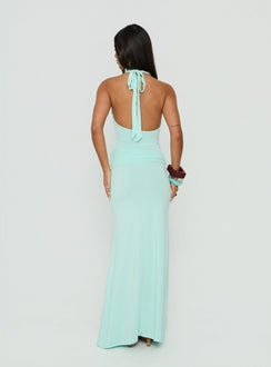 So Major Draped A-Line Maxi Dress Blue