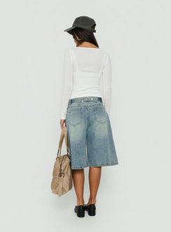 Kings Low Rise Jorts Vintage Mid Blue Wash