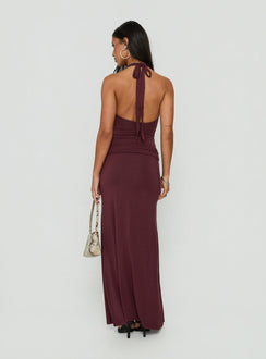 So Major Draped A-Linien Maxikleid Pflaume