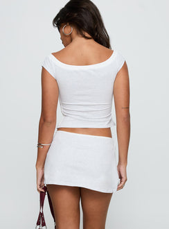 back view of model wearing Princess Polly 98 Baby Skort Grey Marle Low Rise Shorts 