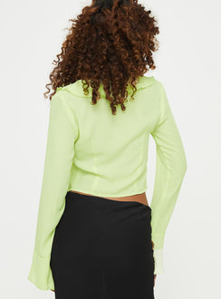 product Princess Polly Short Sleeves Sweetheart  Astred Ruffle Long Sleeve Top Green