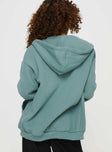 Florida Zip Up Sweatshirt Soft Sage Princess Polly  long 