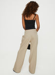 Princess Polly mid-rise  Zienna Pants Taupe