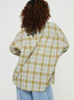 product Princess Polly Full Sleeves Square Neck  Tollen Top Green Check