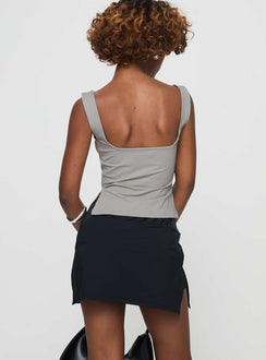 back view of model wearing Princess Polly Felicks Skort Black 