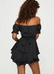 Poppins Off Shoulder Romper Black