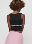 Crop top V-neckline, lace detail, tie fastening under bust Good stretch, fully lined  Princess Polly Lower Impact 