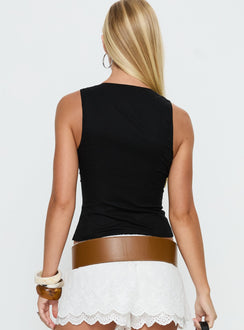 Heleena Zip Through Top Black