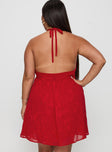 Moriah Halter Mini Dress Red Curve