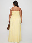 Loralei Shirred Maxi Dress Yellow Curve