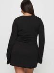 Dafnie Long Sleeve Mini Dress Black Curve