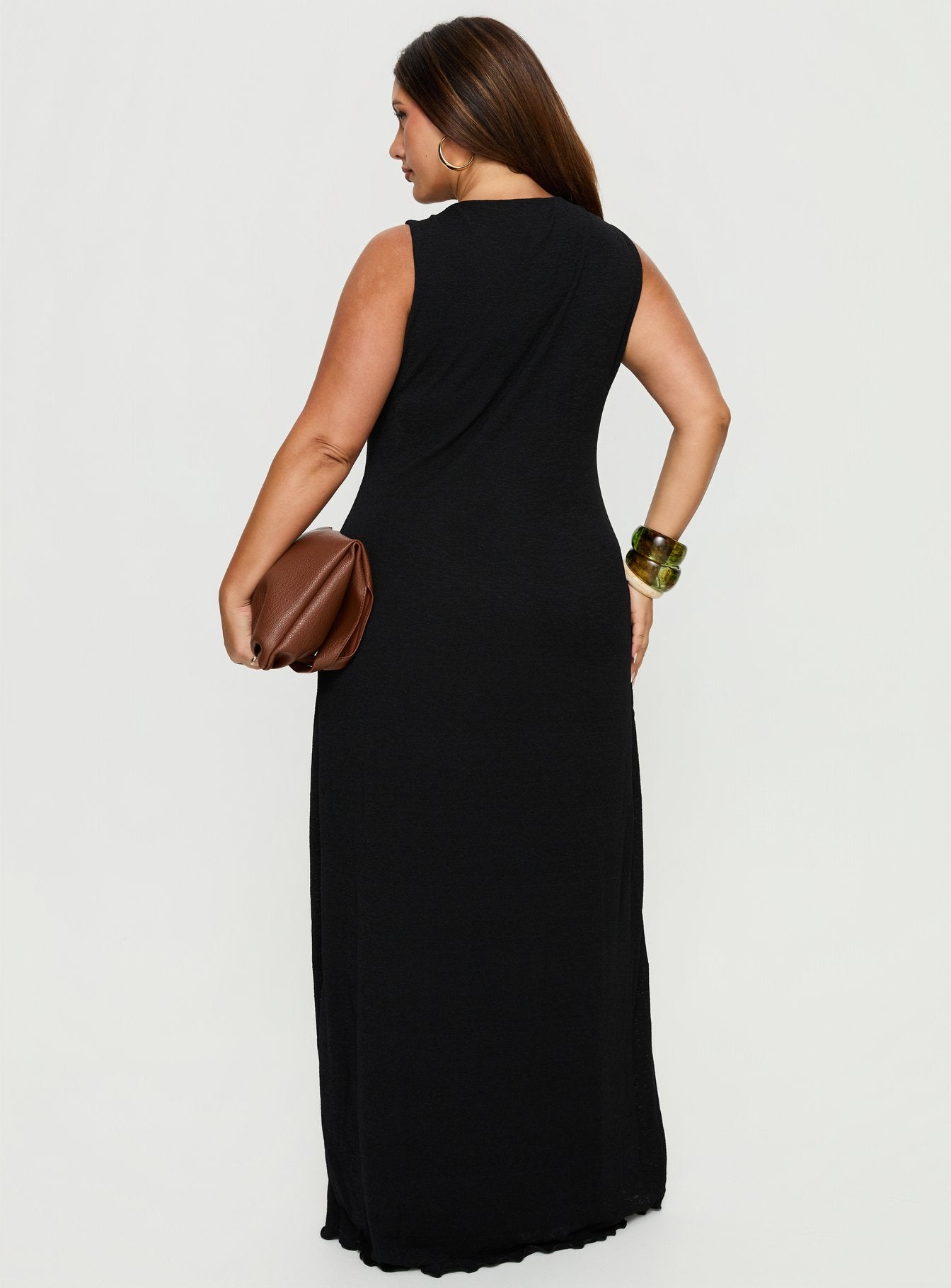 Dejonge Ring Sleeveless Maxi Dress Black Curve