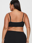 Slumber Jersey Sleep Bralette Black Curve