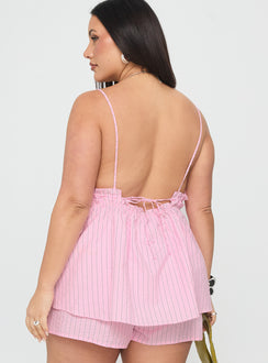Abigayle Top Pink Stripe Curve