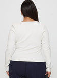 Baseline Long Sleeve Top White Curve