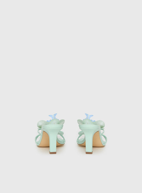 Azira Flower Detail Heels Blue