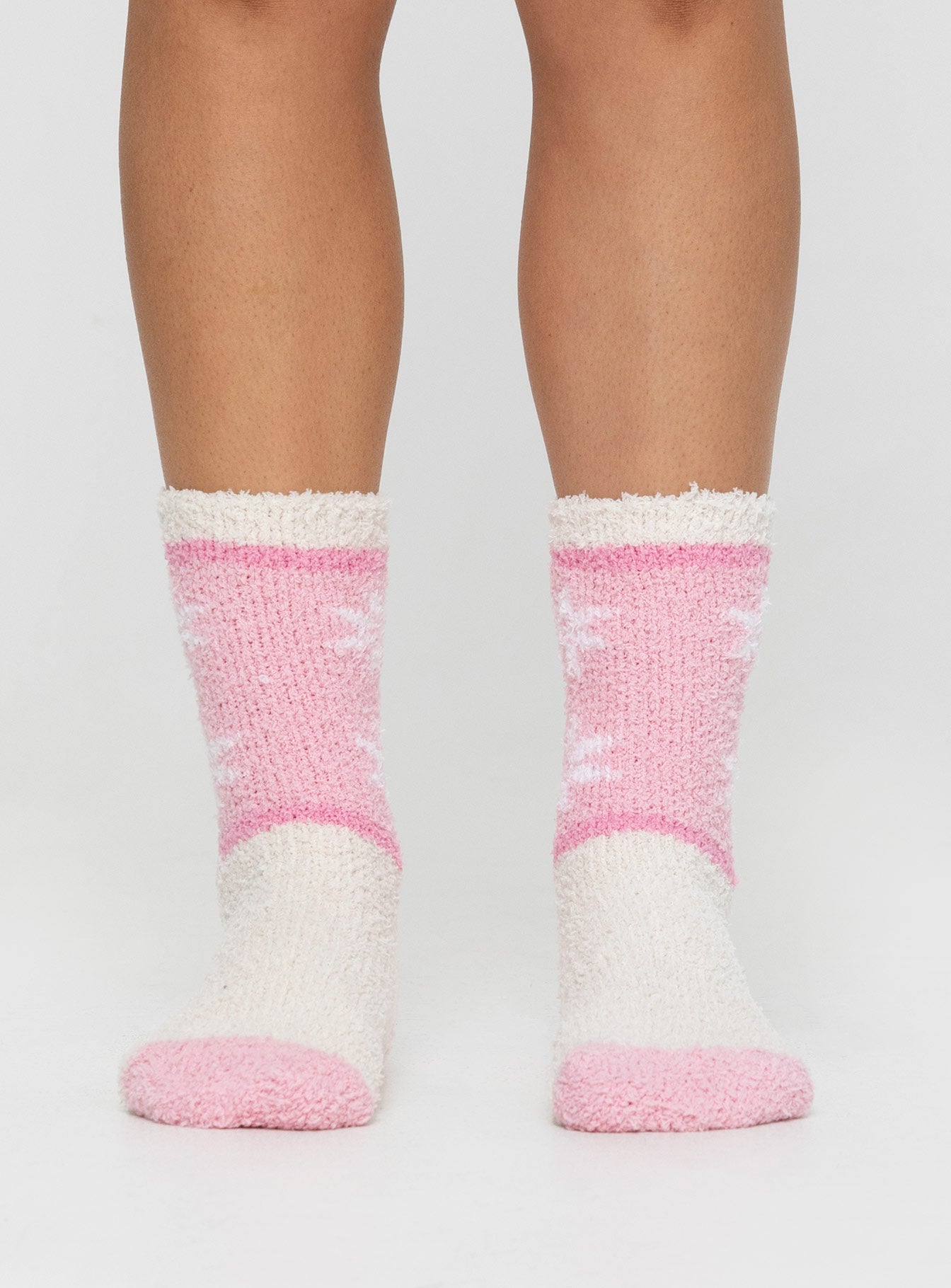 Fluffy sock pack Pack of two, graphic print