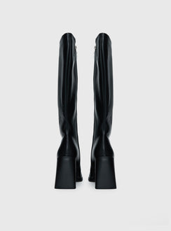 Renzo Knee High Boots Black