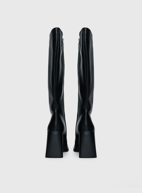 Renzo Knee High Boots Black