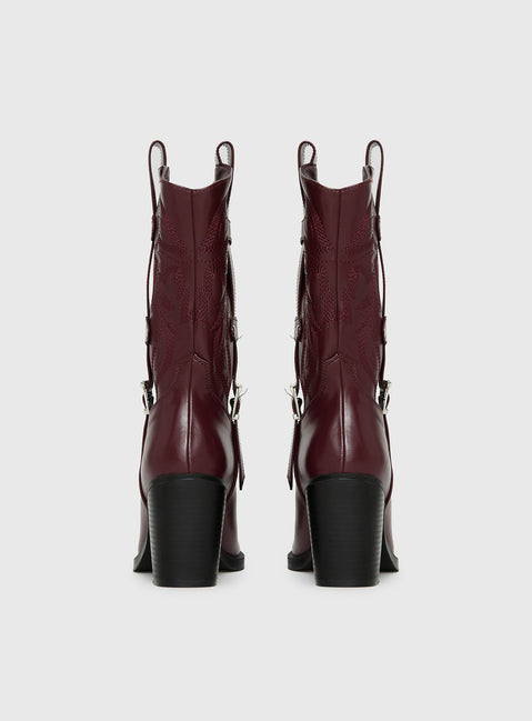 Cypress Western Boots Burgundy