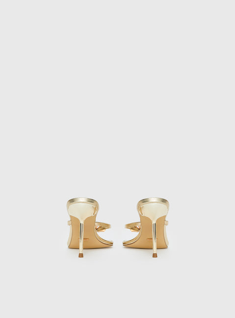 Billini Dalella Thong Heels Gold Metallic