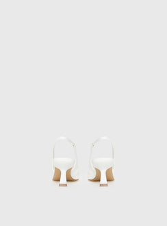 Denalia Pointed Toe Heels White Matte