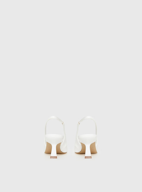 Denalia Pointed Toe Heels White Matte