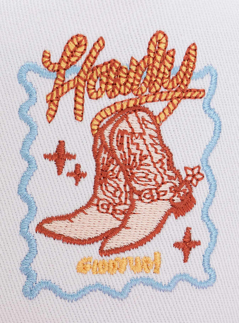 Graphic trucker hat Mesh back panels, snap back fastening 