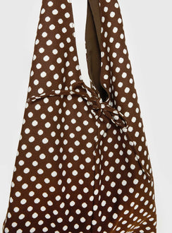 Sunday Sunrise Slouchy Bag Brown Polka