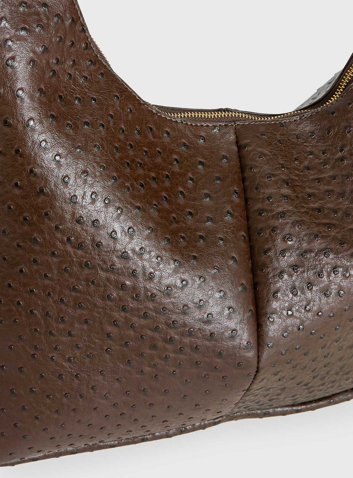 Colter Faux Leather Textured Shoulder Bag Brown