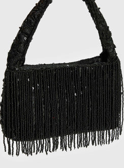 Kiss Goodbye Beaded Tassel Bag Black