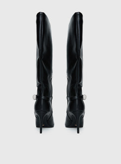 Billini Domineca Knee High Heeled Boots Black