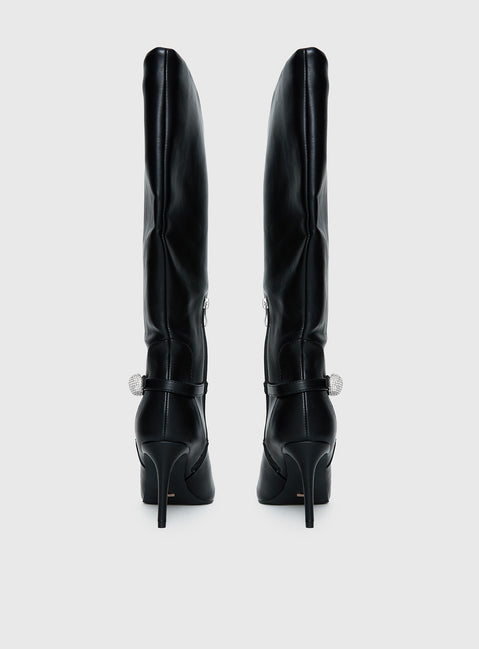 Billini Domineca Knee High Heeled Boots Black