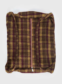 Sonora Oversized Tote Bag Brown Check