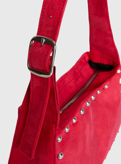 Wistfully Studded Shoulder Bag Red